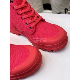Celine Fashion High Top Canvas Shoes For Women Red