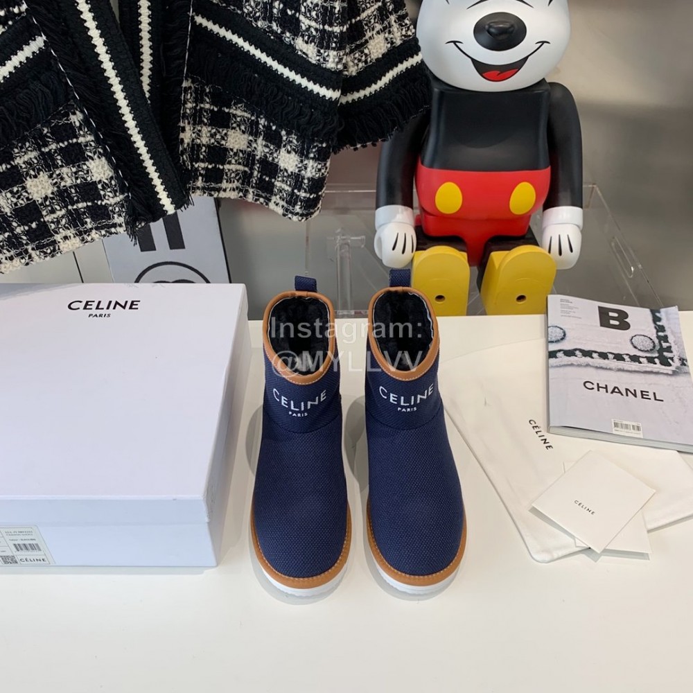 Celine Winter Warm Short Boots For Women Navy