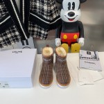 Celine Winter Warm Short Boots For Women Brown