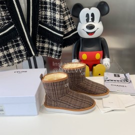 Celine Winter Warm Short Boots For Women Brown