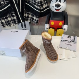 Celine Winter Warm Short Boots For Women Brown