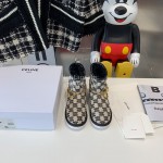 Celine Winter Warm Gold Chain Short Boots For Women 