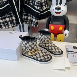 Celine Winter Warm Gold Chain Short Boots For Women 