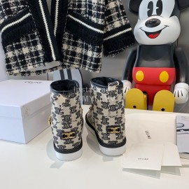 Celine Winter Warm Gold Chain Short Boots For Women 