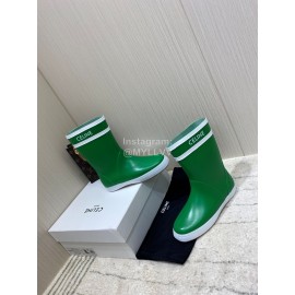 Celine Letter Printed Rain Boots For Women Green