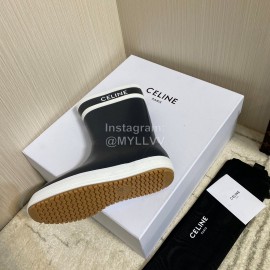 Celine Letter Printed Rain Boots For Women Navy