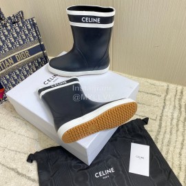 Celine Letter Printed Rain Boots For Women Navy