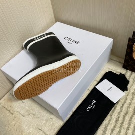 Celine Letter Printed Rain Boots For Women Black