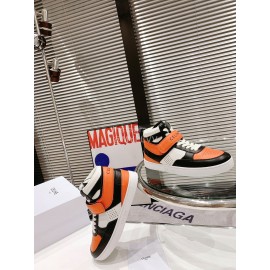Celine Leather Velcro High Top Sneakers For Men And Women Orange