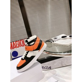Celine Leather Velcro High Top Sneakers For Men And Women Orange