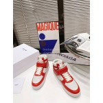 Celine Leather Velcro High Top Sneakers For Men And Women Red