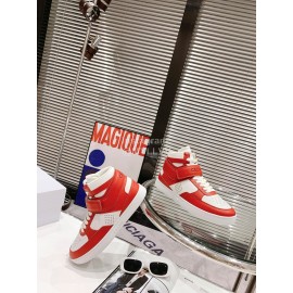 Celine Leather Velcro High Top Sneakers For Men And Women Red