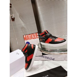 Celine Leather Velcro High Top Sneakers For Men And Women Black