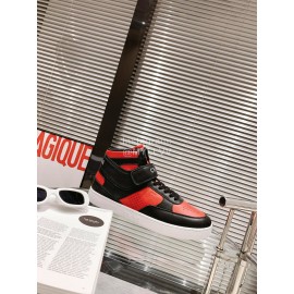 Celine Leather Velcro High Top Sneakers For Men And Women Black
