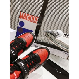 Celine Leather Velcro High Top Sneakers For Men And Women Black