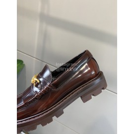 Celine New Tassel Triumph Buckle Thick Soled Loafers For Women Reddish Brown