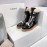 Celine Winter Cowhide Lamb Wool Lapel Short Boots For Women Black