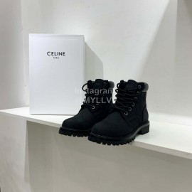 Celine Autumn Leather Martin Boots For Women Black