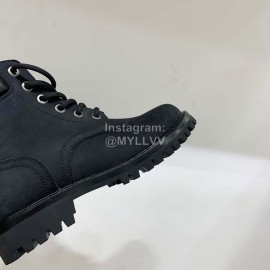 Celine Autumn Leather Martin Boots For Women Black