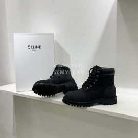 Celine Autumn Leather Martin Boots For Women Black