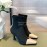 Celine Knitted Fabric Cowhide High Heeled Boots For Women Beige