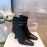 Celine Knitted Fabric Cowhide High Heeled Boots For Women Black