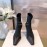 Celine Knitted Fabric Cowhide High Heeled Boots For Women Black