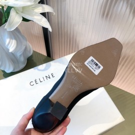 Celine Knitted Fabric Cowhide High Heeled Boots For Women Black