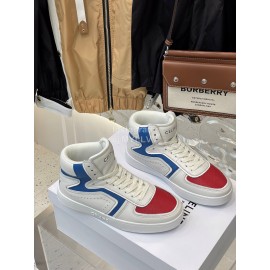 Celine Leather High Top Sneakers For Men And Women Blue
