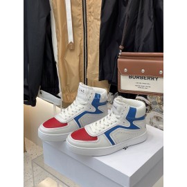 Celine Leather High Top Sneakers For Men And Women Blue