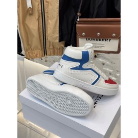 Celine Leather High Top Sneakers For Men And Women Blue