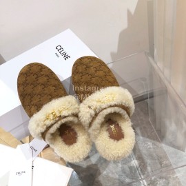 Celine Fashion Wool Warm Slippers For Women 