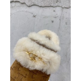 Celine Fashion Wool Warm Slippers For Women Brown