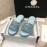 Chanel Blue Double C Platform Slippers For Women