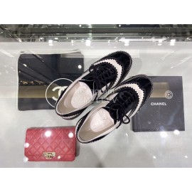 Chanel British College Style Leather Shoes For Women White