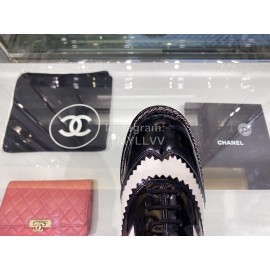 Chanel British College Style Leather Shoes For Women White