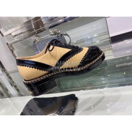 Chanel British College Style Leather Shoes For Women Orange