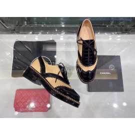 Chanel British College Style Leather Shoes For Women Orange