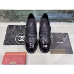 Chanel British College Style Leather Shoes For Women Black