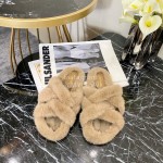 Chanel Brown Soft Fur Slippers