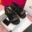Chanel Black Velcro Knitted Casual Open Toe Sandals