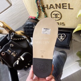 Chanel Calfskin Chain Sandals For Women Black