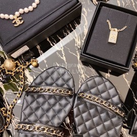 Chanel Calfskin Chain Sandals Black