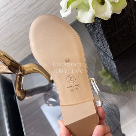 Chanel Calfskin Chain Sandals White