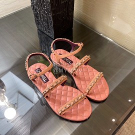 Chanel Calfskin Chain Sandals Pink