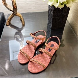 Chanel Calfskin Chain Sandals Pink