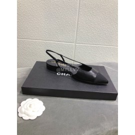 Chanel Black Sheepskin Pointed Shoes For Women