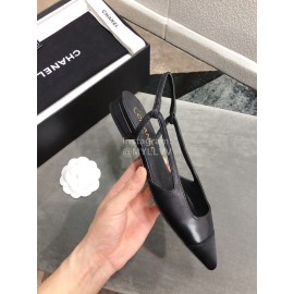 Chanel Black Sheepskin Pointed Shoes For Women