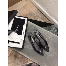 Chanel Black Sheepskin Pointed Shoes For Women