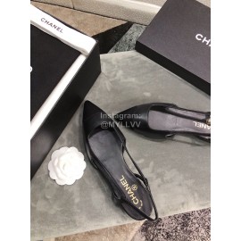 Chanel Black Sheepskin Pointed Shoes For Women